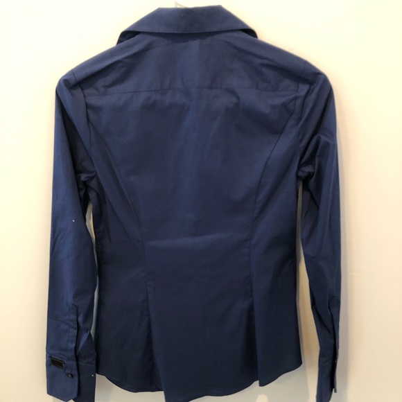 Express Blue Essential Stretch Button Shirt Sz XS - Picture 4 of 4